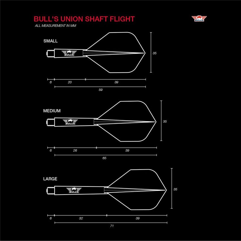 Bull's Union flights/shafts systeem • Dartwebshop.nl