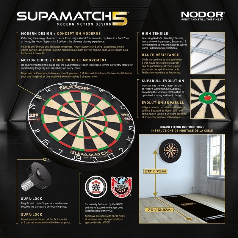 Nodor Dartbord Supamatch 5 Professional • Dartwebshop.nl