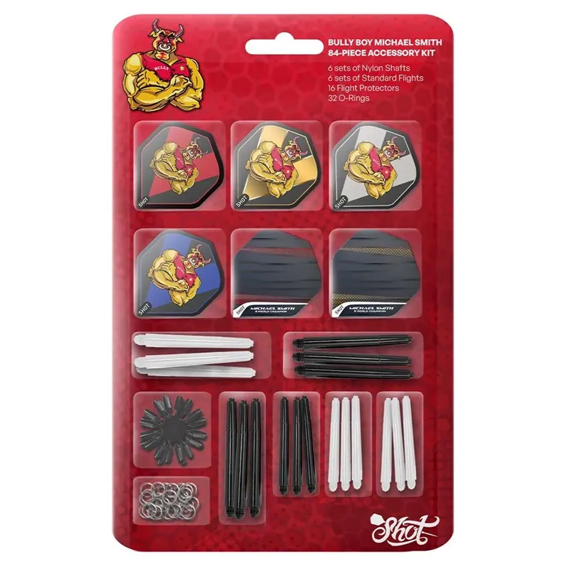 Shot Accessoire Kit 84pc Michael Smith | Flight accessories | Dartwebshop.nl