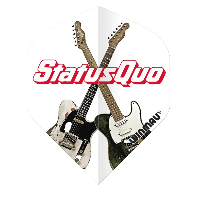 Winmau Rhino Rock Legends - Status Quo White Guitars | Flights | Dartwebshop.nl